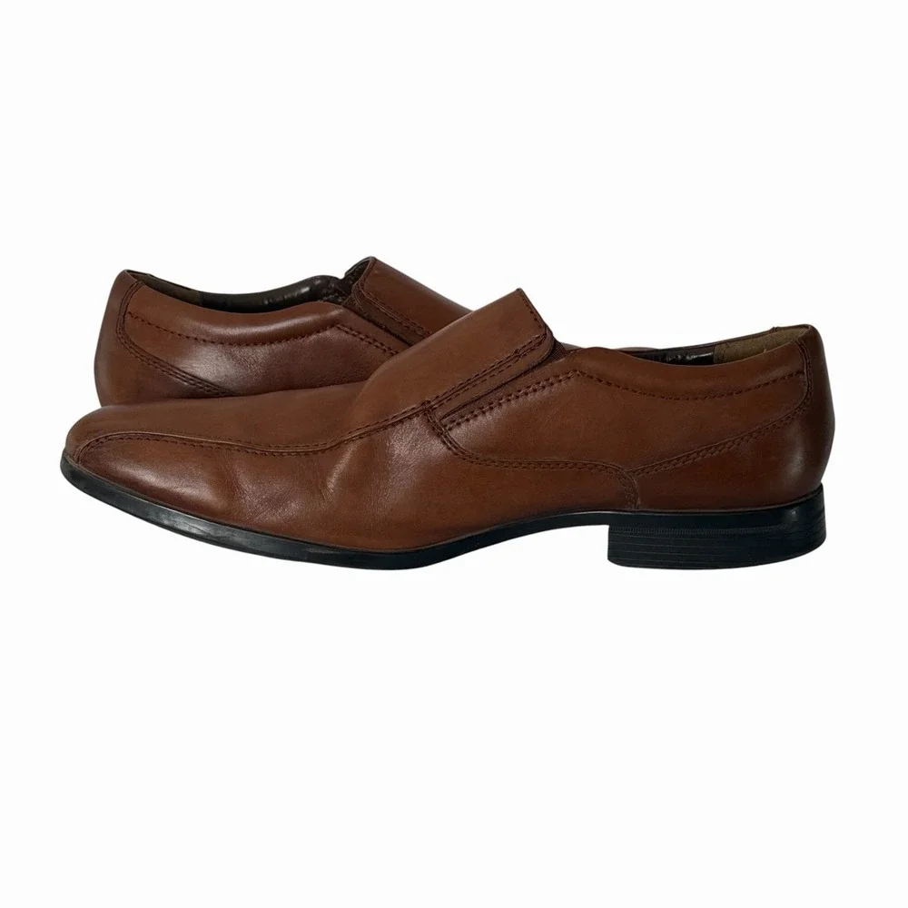 Clarks Ave Men's Brown Leather Slip On Loafer Dress Shoes Size 10.5 Casual Dress